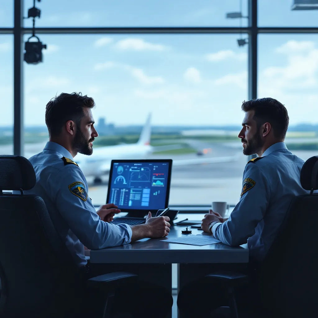aviation professionals communicating