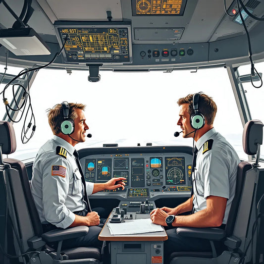 Pilot and air traffic controller communicating