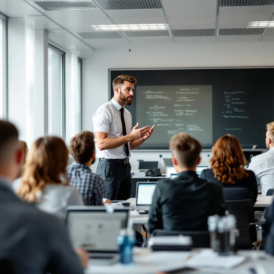 aviation English instructor teaching a class