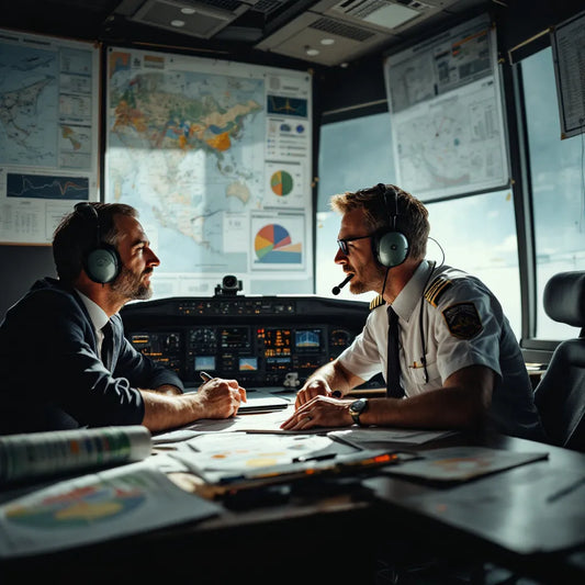 Pilot and controller communicating