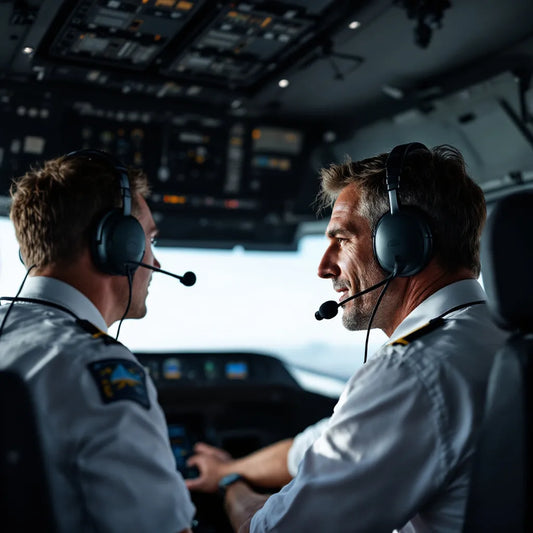 Pilot and controller in cockpit communicating