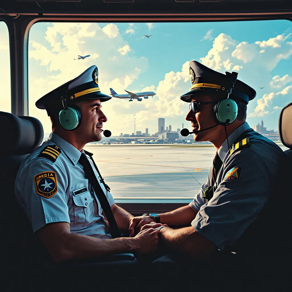 pilot and air traffic controller communicating