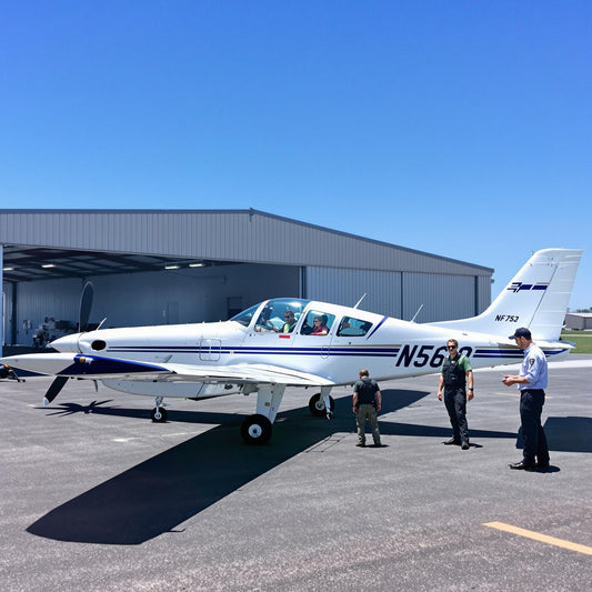 Trainer aircraft at a small airport