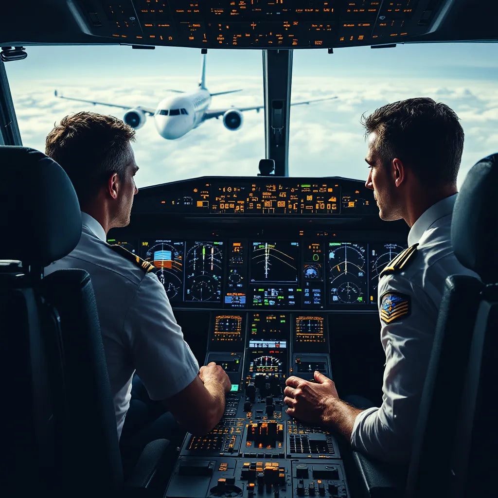 pilots in cockpit communicating