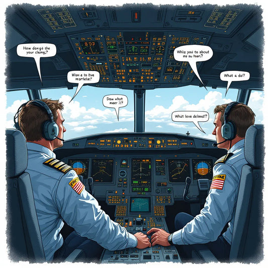 Pilots using aviation terminology in cockpit
