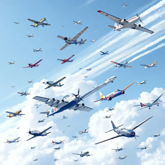 Various aircraft symbolizing aviation history