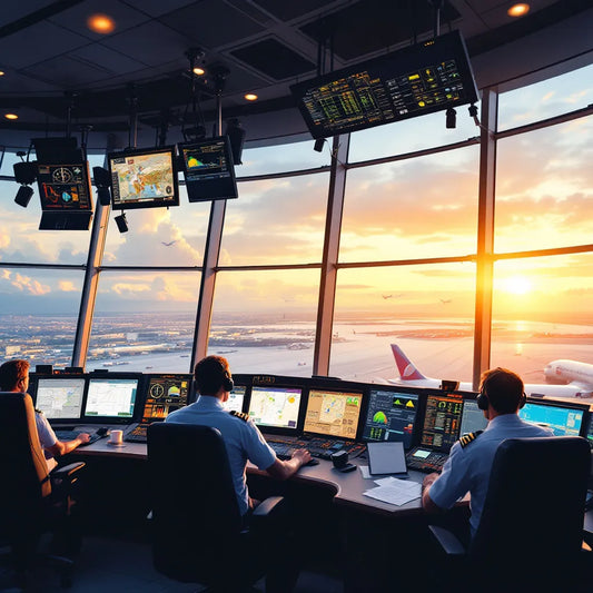 Airport control tower with aviators