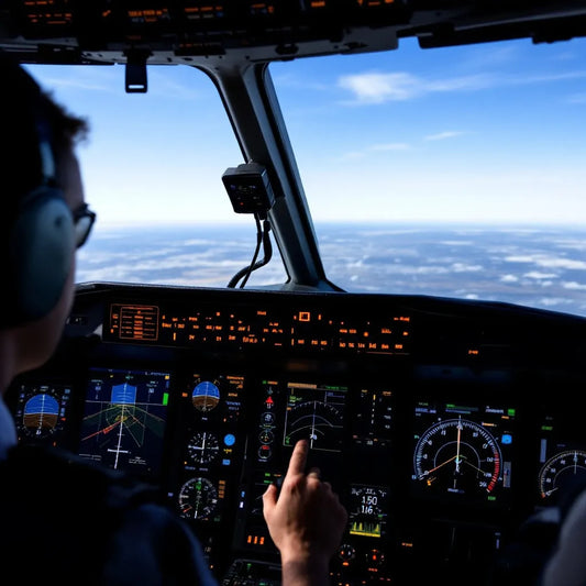Pilots and air traffic controllers in communication